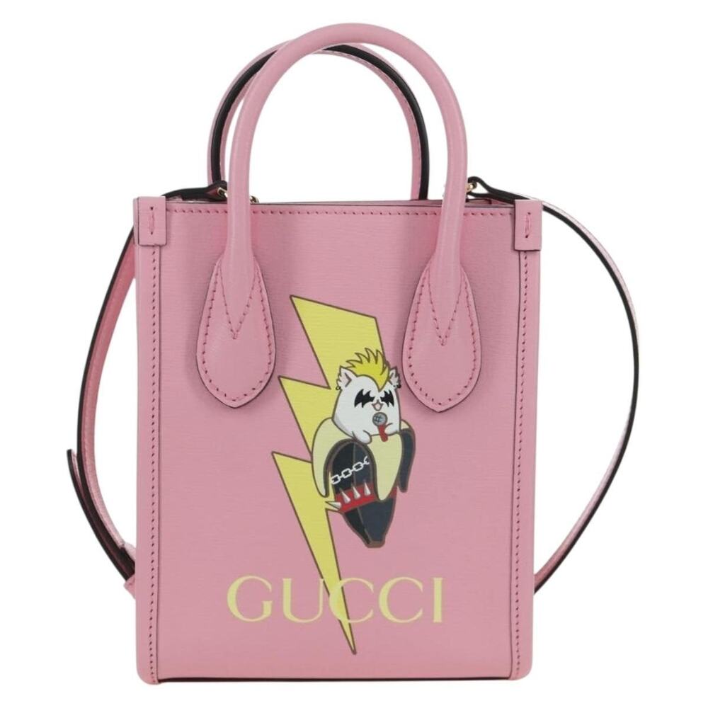 Gucci Leather Bananya Mini Tote Bag Pink